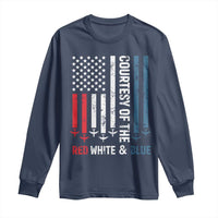 Courtesy of the Red White and Blue Long Sleeve Shirt US Military Patriotic American Flag - Wonder Print Shop