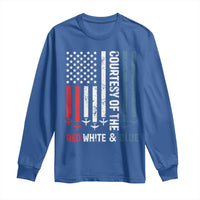 Courtesy of the Red White and Blue Long Sleeve Shirt US Military Patriotic American Flag - Wonder Print Shop