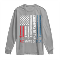 Courtesy of the Red White and Blue Long Sleeve Shirt US Military Patriotic American Flag - Wonder Print Shop