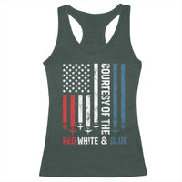 Courtesy of the Red White and Blue Racerback Tank Top US Military Patriotic American Flag - Wonder Print Shop