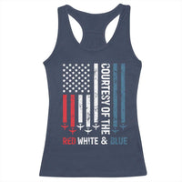 Courtesy of the Red White and Blue Racerback Tank Top US Military Patriotic American Flag - Wonder Print Shop