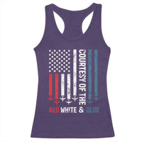 Courtesy of the Red White and Blue Racerback Tank Top US Military Patriotic American Flag - Wonder Print Shop