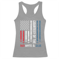 Courtesy of the Red White and Blue Racerback Tank Top US Military Patriotic American Flag - Wonder Print Shop