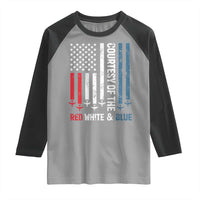 Courtesy of the Red White and Blue Raglan Shirt US Military Patriotic American Flag - Wonder Print Shop