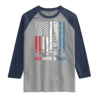 Courtesy of the Red White and Blue Raglan Shirt US Military Patriotic American Flag - Wonder Print Shop