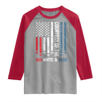 Courtesy of the Red White and Blue Raglan Shirt US Military Patriotic American Flag - Wonder Print Shop