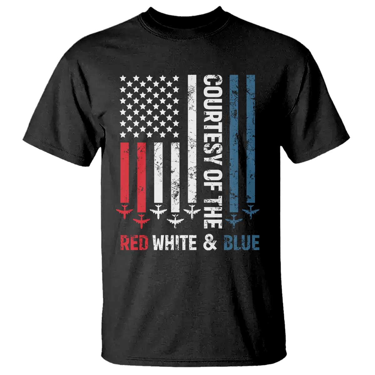 Courtesy of the Red White and Blue T Shirt US Military Patriotic American Flag - Wonder Print Shop