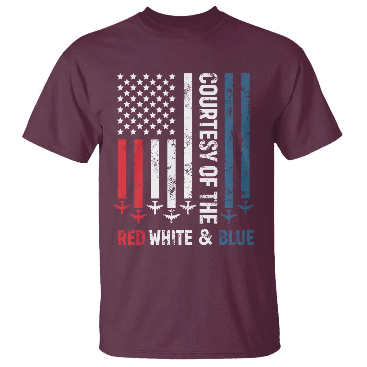 Courtesy of the Red White and Blue T Shirt US Military Patriotic American Flag - Wonder Print Shop
