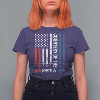 Courtesy of the Red White and Blue T Shirt For Women US Military Patriotic American Flag - Wonder Print Shop