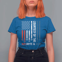 Courtesy of the Red White and Blue T Shirt For Women US Military Patriotic American Flag - Wonder Print Shop