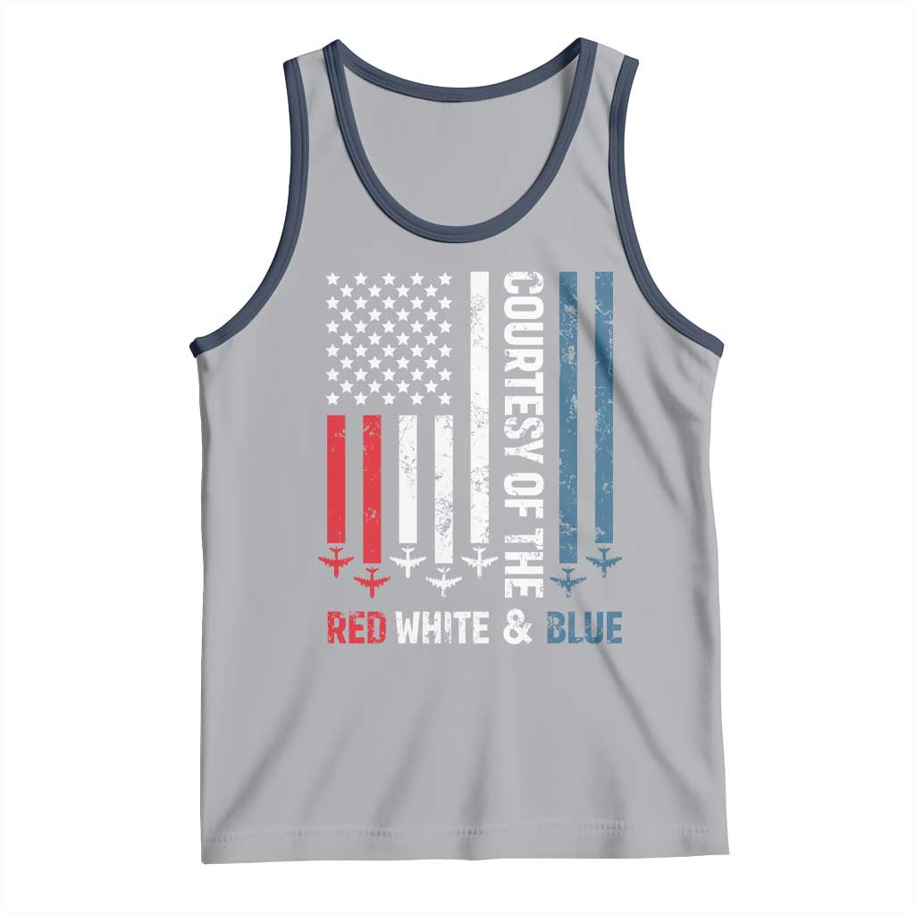 Courtesy of the Red White and Blue Tank Top US Military Patriotic American Flag - Wonder Print Shop