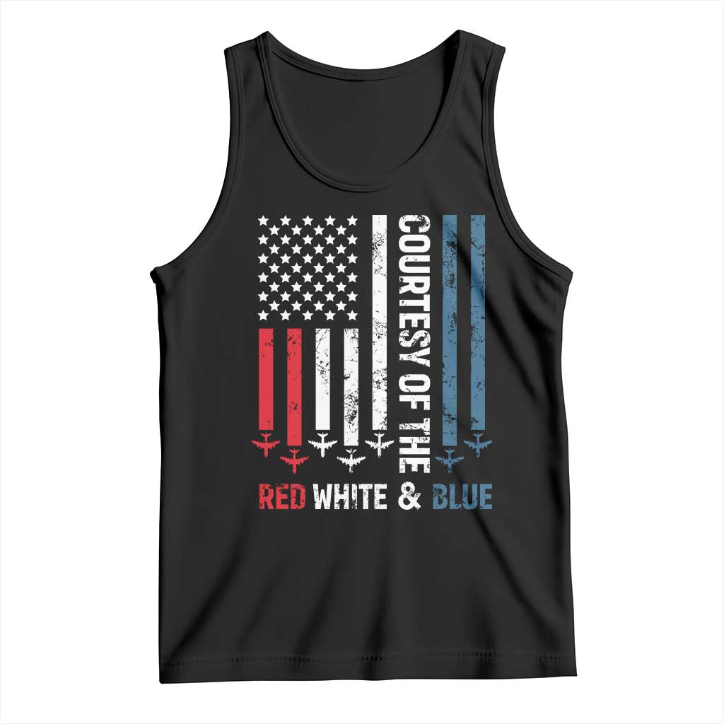 Courtesy of the Red White and Blue Tank Top US Military Patriotic American Flag - Wonder Print Shop