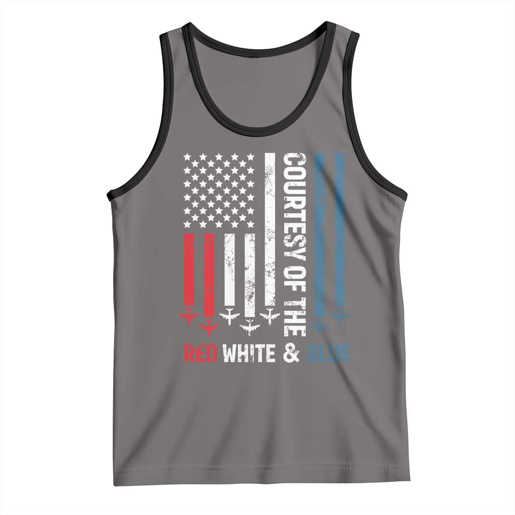 Courtesy of the Red White and Blue Tank Top US Military Patriotic American Flag - Wonder Print Shop
