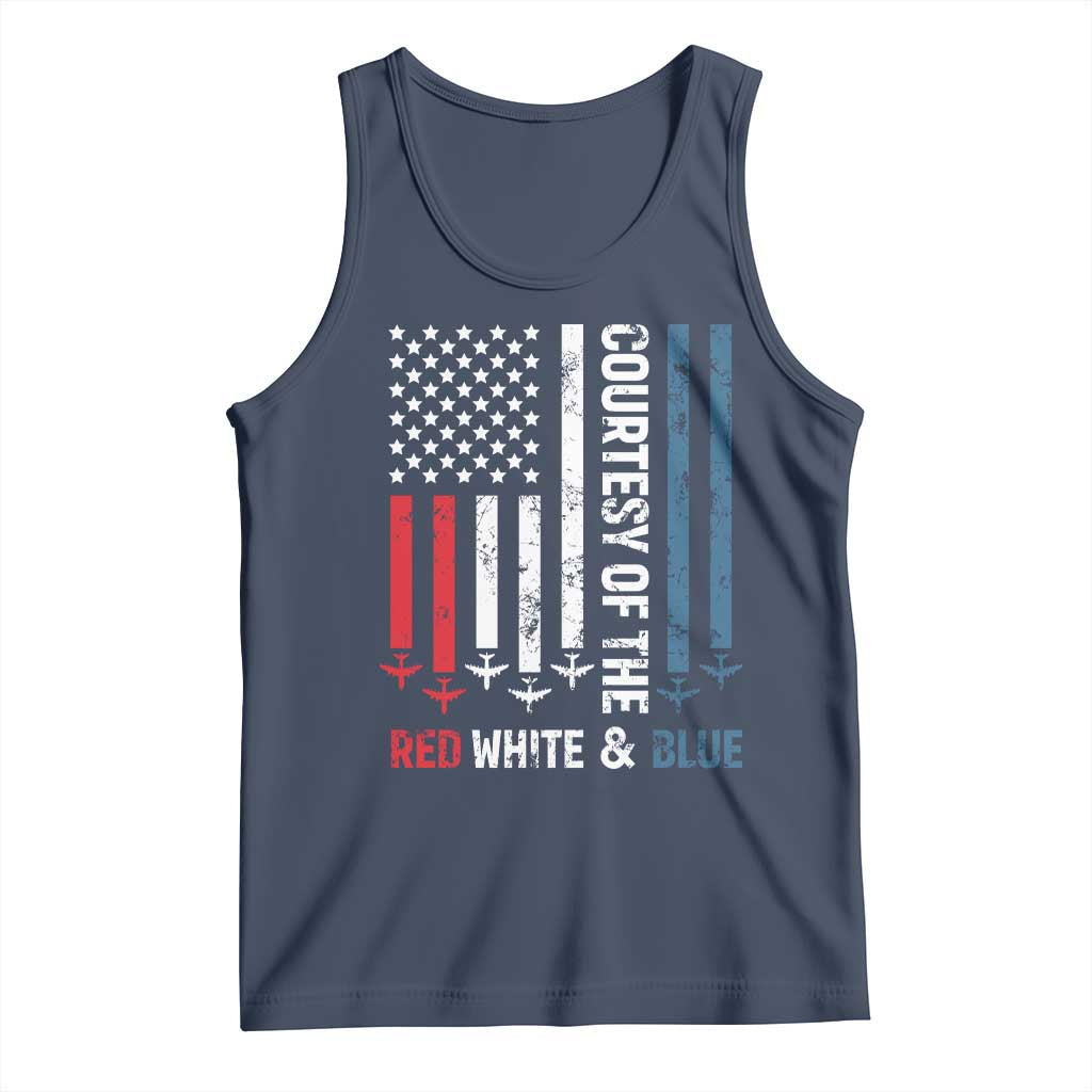 Courtesy of the Red White and Blue Tank Top US Military Patriotic American Flag - Wonder Print Shop