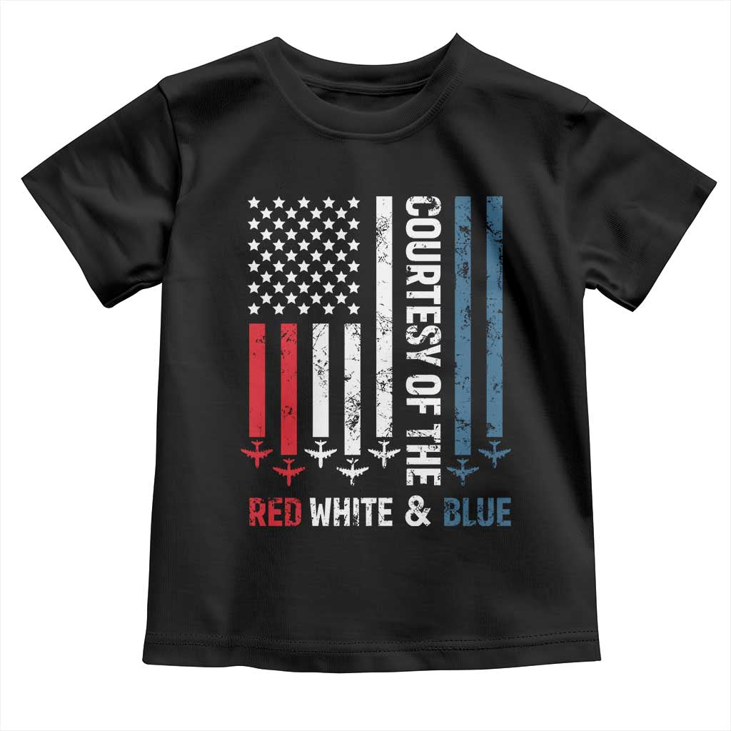 Courtesy of the Red White and Blue Toddler T Shirt US Military Patriotic American Flag - Wonder Print Shop