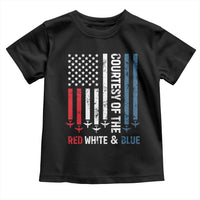Courtesy of the Red White and Blue Toddler T Shirt US Military Patriotic American Flag - Wonder Print Shop
