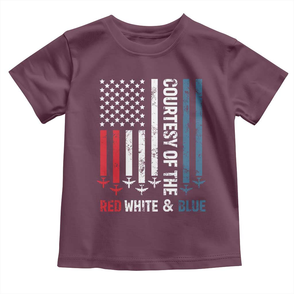 Courtesy of the Red White and Blue Toddler T Shirt US Military Patriotic American Flag - Wonder Print Shop
