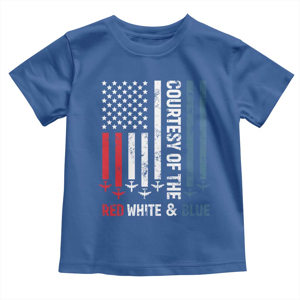 Courtesy of the Red White and Blue Toddler T Shirt US Military Patriotic American Flag - Wonder Print Shop