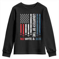 Courtesy of the Red White and Blue Youth Sweatshirt US Military Patriotic American Flag - Wonder Print Shop