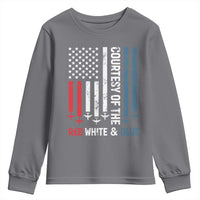 Courtesy of the Red White and Blue Youth Sweatshirt US Military Patriotic American Flag - Wonder Print Shop