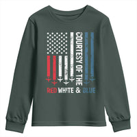 Courtesy of the Red White and Blue Youth Sweatshirt US Military Patriotic American Flag - Wonder Print Shop