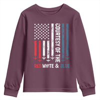 Courtesy of the Red White and Blue Youth Sweatshirt US Military Patriotic American Flag - Wonder Print Shop