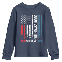 Courtesy of the Red White and Blue Youth Sweatshirt US Military Patriotic American Flag - Wonder Print Shop