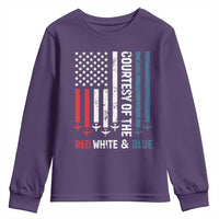 Courtesy of the Red White and Blue Youth Sweatshirt US Military Patriotic American Flag - Wonder Print Shop