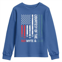 Courtesy of the Red White and Blue Youth Sweatshirt US Military Patriotic American Flag - Wonder Print Shop