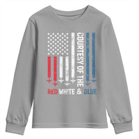 Courtesy of the Red White and Blue Youth Sweatshirt US Military Patriotic American Flag - Wonder Print Shop