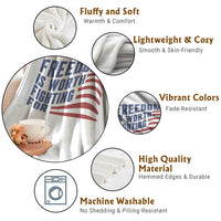 Freedom Is Worth Fighting For Throw Blanket USA Flag America True Patriot - Wonder Print Shop