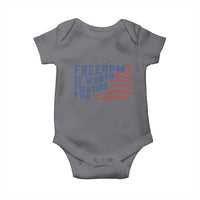 Freedom Is Worth Fighting For Baby Onesie USA Flag America True Patriot - Wonder Print Shop