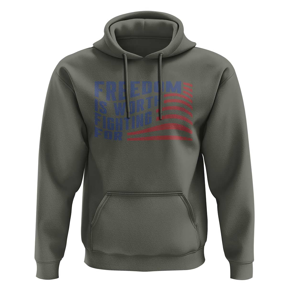 Freedom Is Worth Fighting For Hoodie USA Flag America True Patriot - Wonder Print Shop