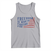 Freedom Is Worth Fighting For Tank Top USA Flag America True Patriot - Wonder Print Shop