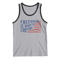 Freedom Is Worth Fighting For Tank Top USA Flag America True Patriot - Wonder Print Shop