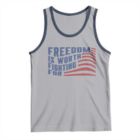 Freedom Is Worth Fighting For Tank Top USA Flag America True Patriot - Wonder Print Shop