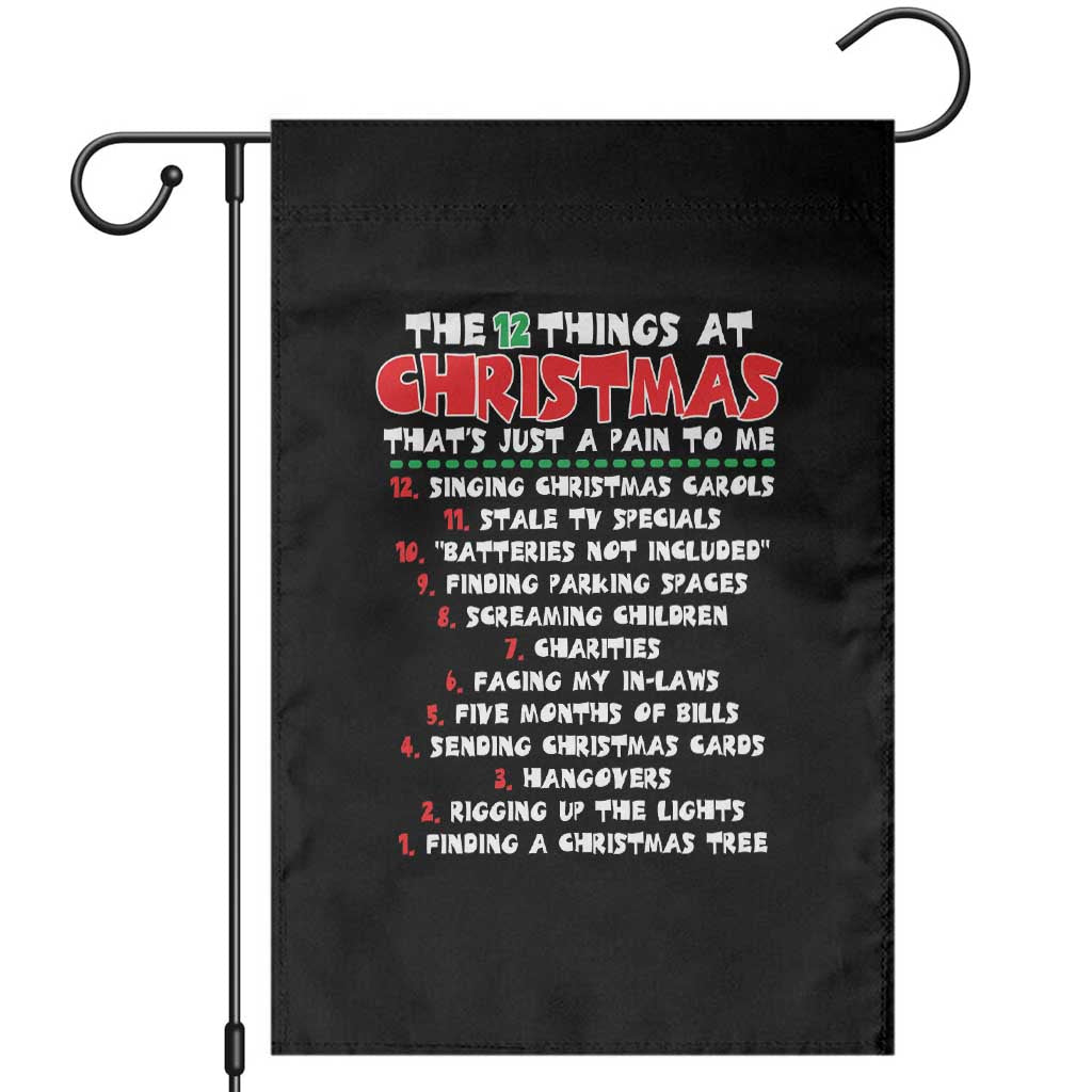 12 Pains of Christmas Parody Garden Flag Funny Twist on the 12 Days of Christmas Tradition - Wonder Print Shop