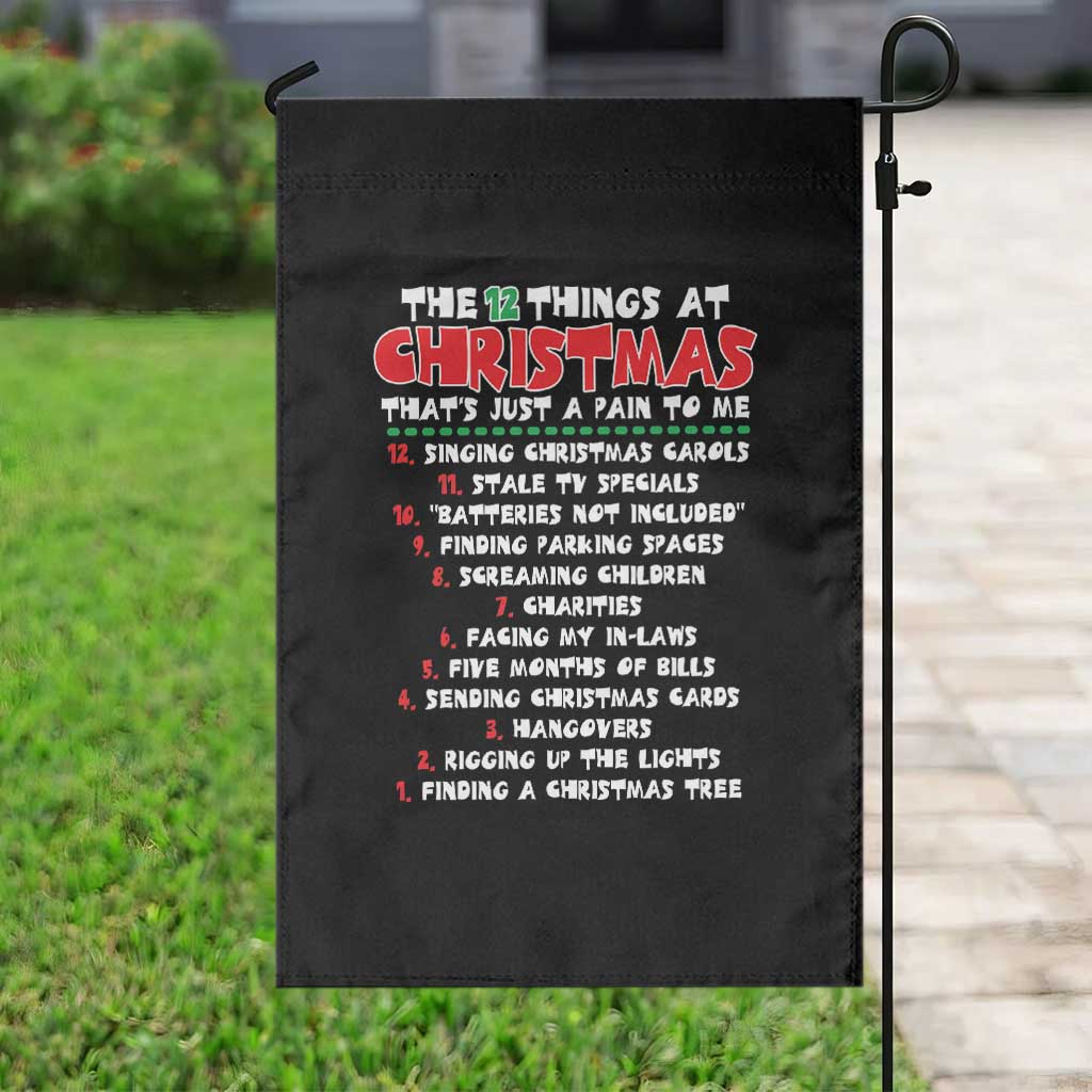 12 Pains of Christmas Parody Garden Flag Funny Twist on the 12 Days of Christmas Tradition - Wonder Print Shop