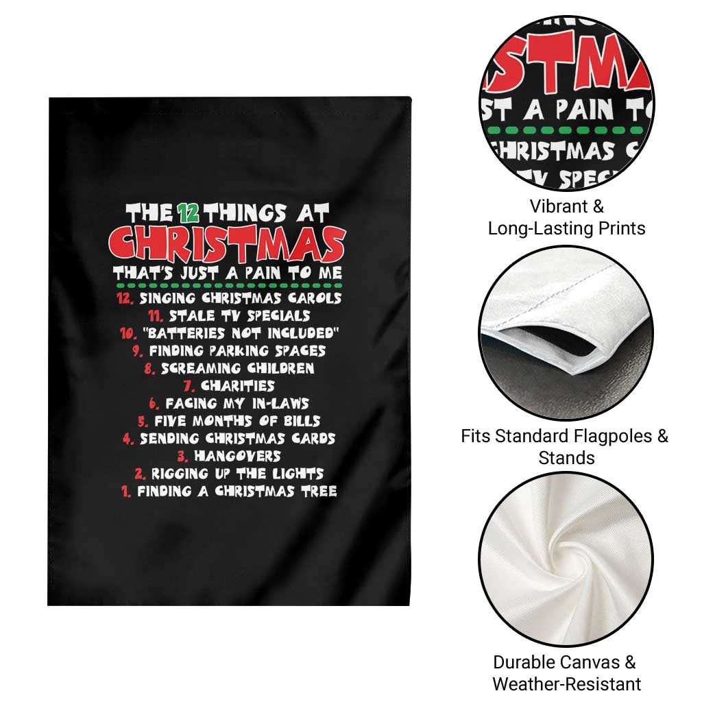 12 Pains of Christmas Parody Garden Flag Funny Twist on the 12 Days of Christmas Tradition - Wonder Print Shop