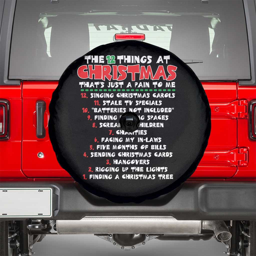 12 Pains of Christmas Parody Spare Tire Cover Funny Twist on the 12 Days of Christmas Tradition - Wonder Print Shop