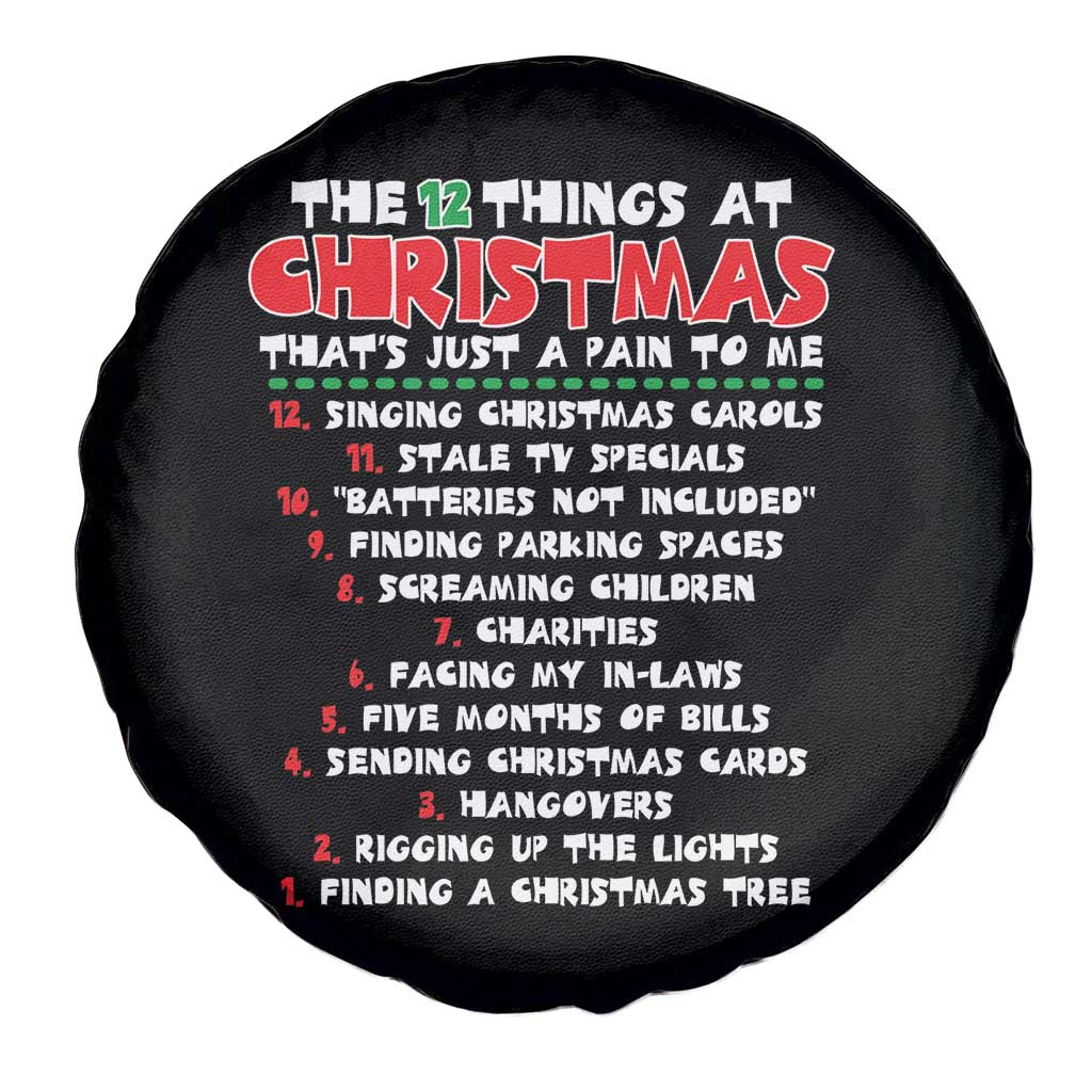 12 Pains of Christmas Parody Spare Tire Cover Funny Twist on the 12 Days of Christmas Tradition - Wonder Print Shop