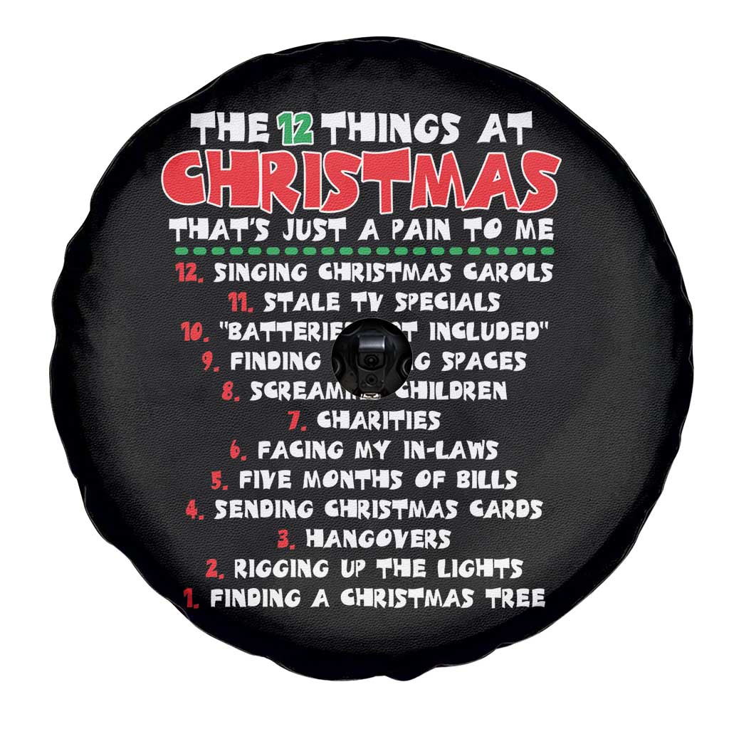 12 Pains of Christmas Parody Spare Tire Cover Funny Twist on the 12 Days of Christmas Tradition - Wonder Print Shop