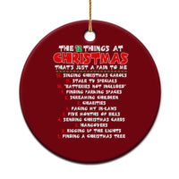 12 Pains of Christmas Parody Ceramic Ornament Funny Twist on the 12 Days of Christmas Tradition - Wonder Print Shop