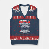 12 Pains of Xmas Parody V-Neck Knit Sweater Vest Funny Twist on the 12 Days of Xmas Tradition - Wonder Print Shop