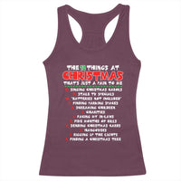 12 Pains of Christmas Parody Racerback Tank Top Funny Twist on the 12 Days of Christmas Tradition - Wonder Print Shop