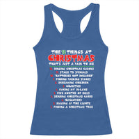 12 Pains of Christmas Parody Racerback Tank Top Funny Twist on the 12 Days of Christmas Tradition - Wonder Print Shop