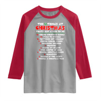 12 Pains of Christmas Parody Raglan Shirt Funny Twist on the 12 Days of Christmas Tradition - Wonder Print Shop