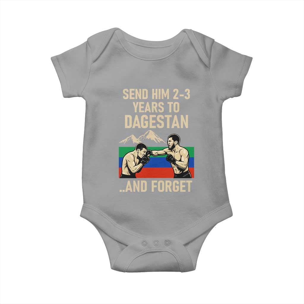 Send Him 2 3 Years to Dagestan and Forget Baby Onesie Funny MMA Fighter Training Discipline - Wonder Print Shop