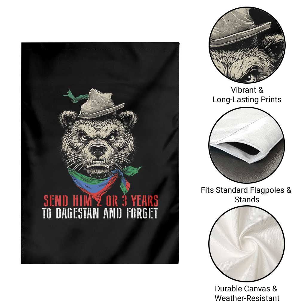 Dagestan Bear MMA Fighter Discipline Garden Flag Send Him 2 3 Years and Forget - Wonder Print Shop
