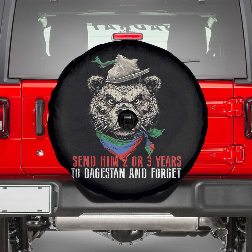 Dagestan Bear MMA Fighter Discipline Spare Tire Cover Send Him 2 3 Years and Forget - Wonder Print Shop